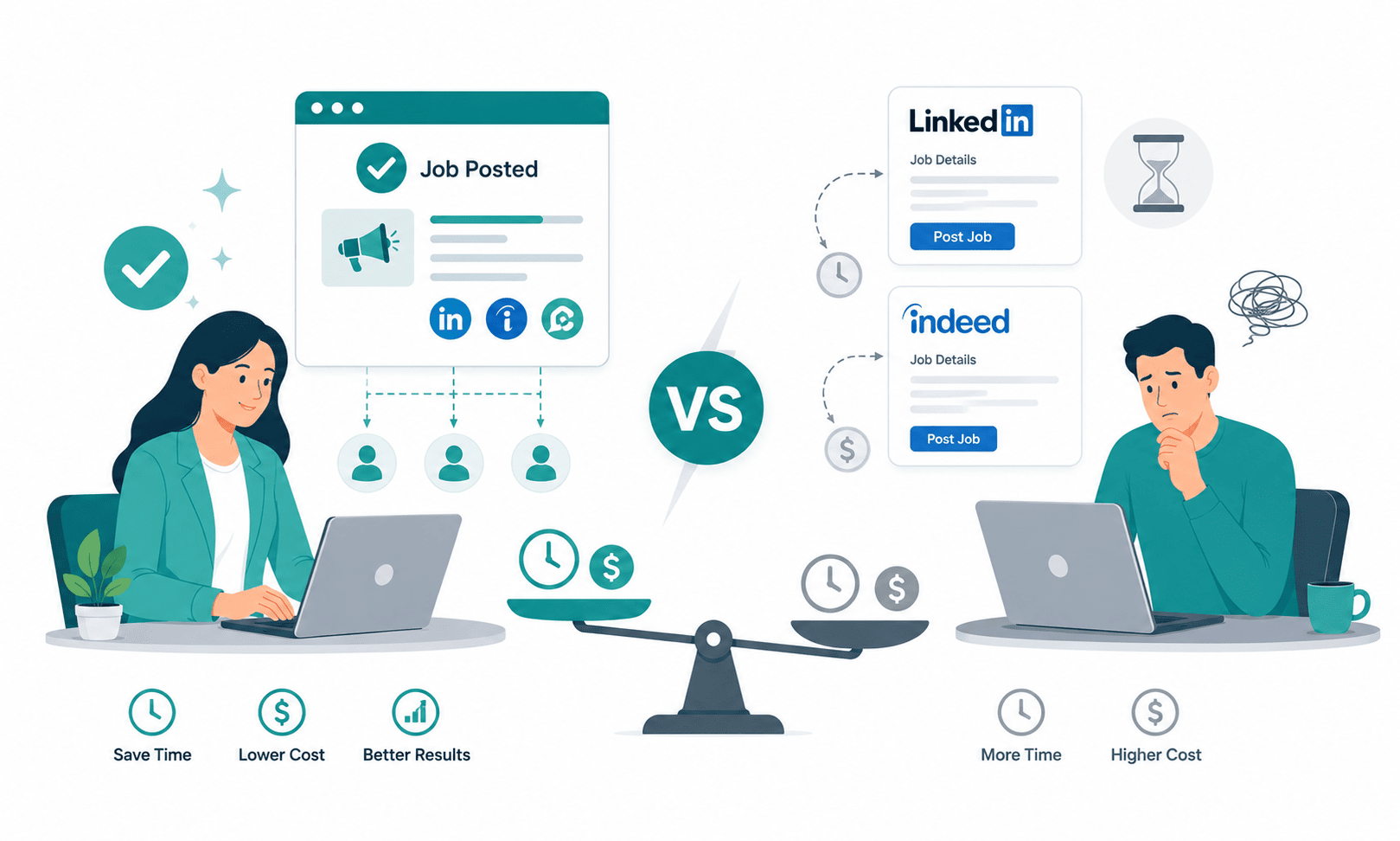 Job Posting Software vs Posting Manually on LinkedIn and Indeed: A Cost-Time Breakdown