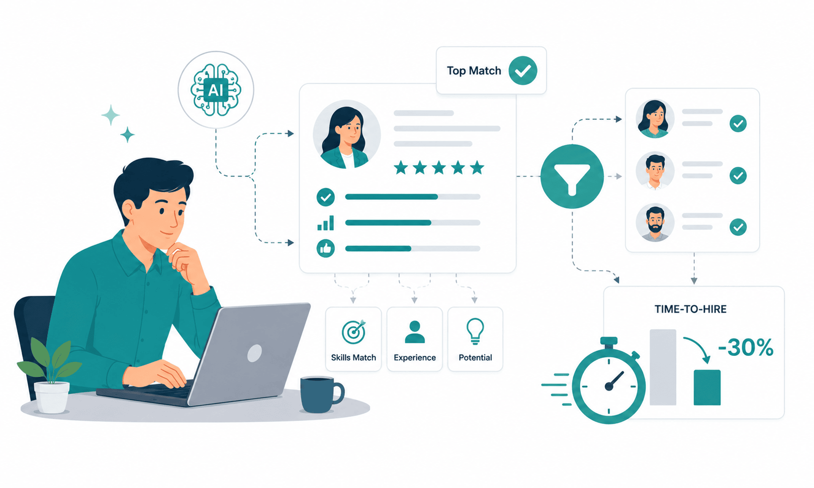 How to Use AI Candidate Insights to Reduce Time-to-Hire by 30%