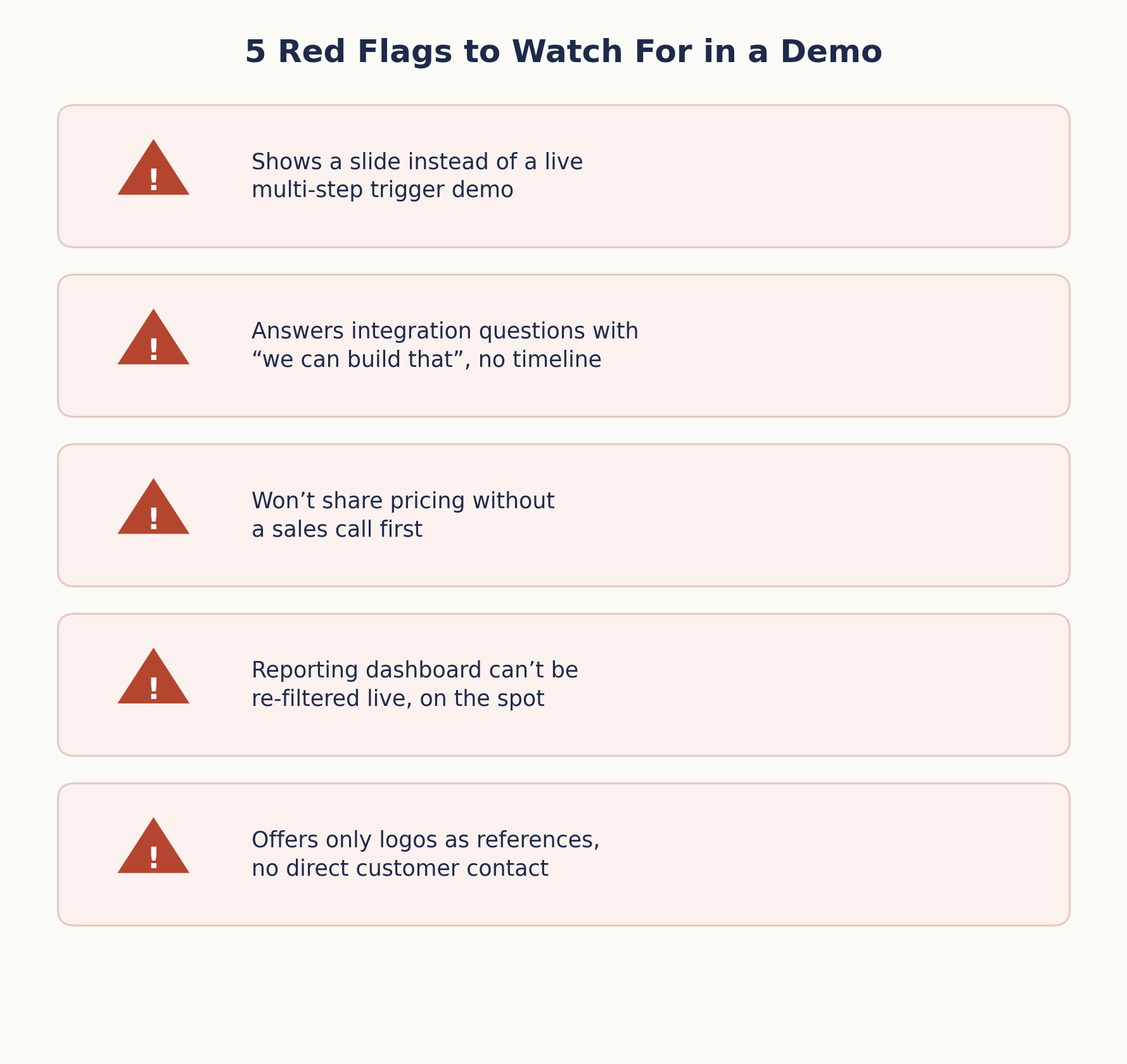 vendor demo red flags checklist